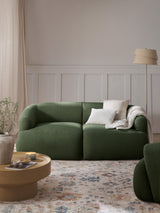 Modern İkili Koltuk Koyu Yeşil Bukle