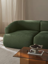 Modern İkili Koltuk Koyu Yeşil Bukle