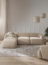 Modern Köşe Koltuk Açık Bej Bukle