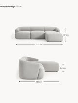 Modern Köşe Koltuk Açık Gri Bukle