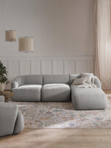 Modern Köşe Koltuk Açık Gri Bukle