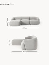 Modern Köşe Koltuk Açık Gri Bukle