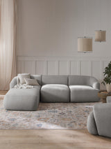 Modern Köşe Koltuk Açık Gri Bukle