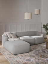 Modern Köşe Koltuk Açık Gri Bukle