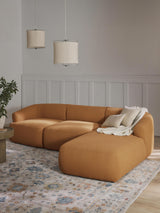 Modern Köşe Koltuk Açık Kahve Bukle