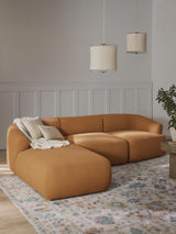 Modern Köşe Koltuk Açık Kahve Bukle