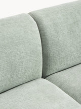 Modern Köşe Koltuk Adaçayı Yeşili Dokuma Kadife