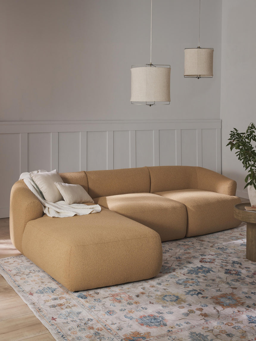 Modern Köşe Koltuk Bej Bukle