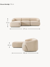 Modern Köşe Koltuk Bej Dokuma Kumaş