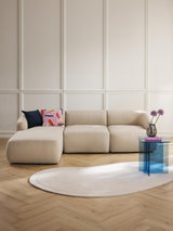 Modern Köşe Koltuk Bej Dokuma Kumaş