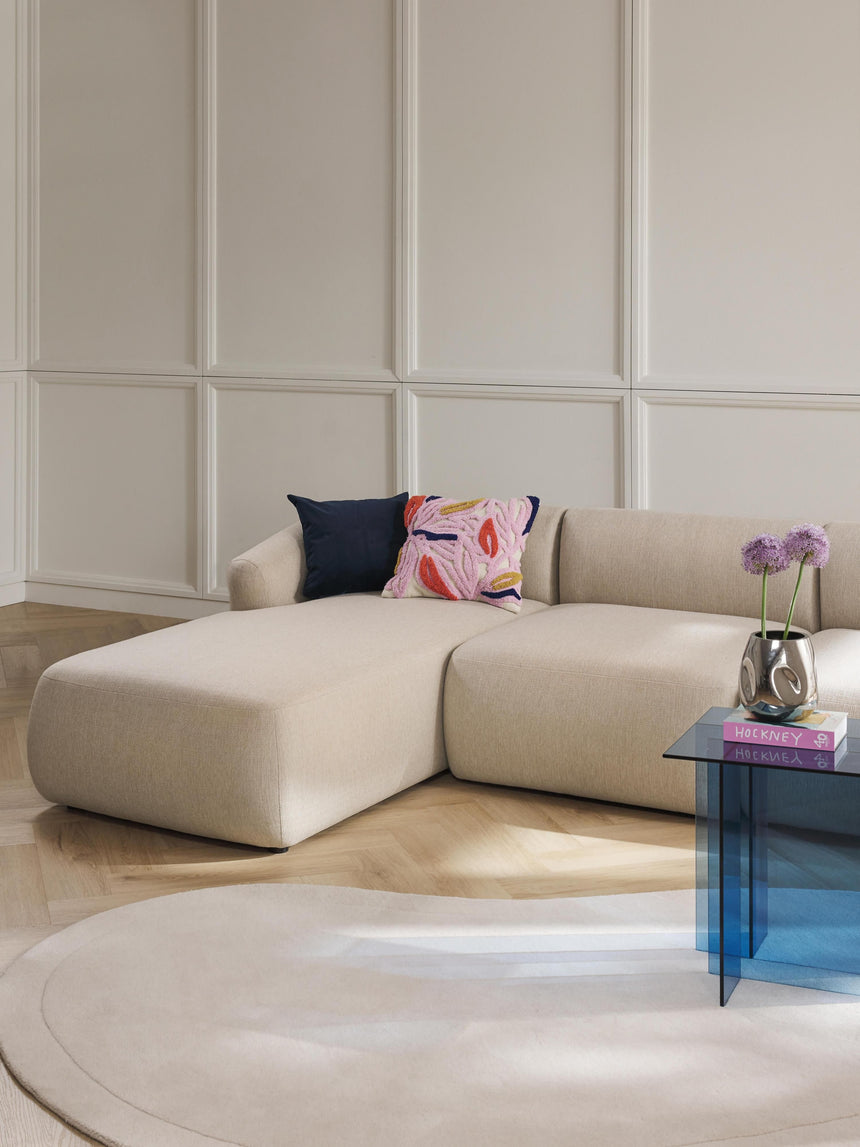 Modern Köşe Koltuk Bej Dokuma Kumaş