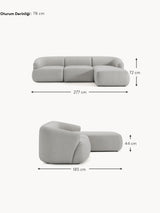 Modern Köşe Koltuk Gri Dokuma Kumaş