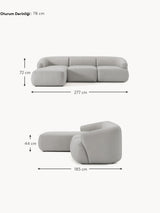 Modern Köşe Koltuk Gri Dokuma Kumaş