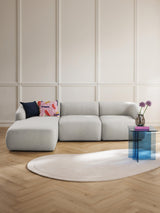 Modern Köşe Koltuk Gri Dokuma Kumaş