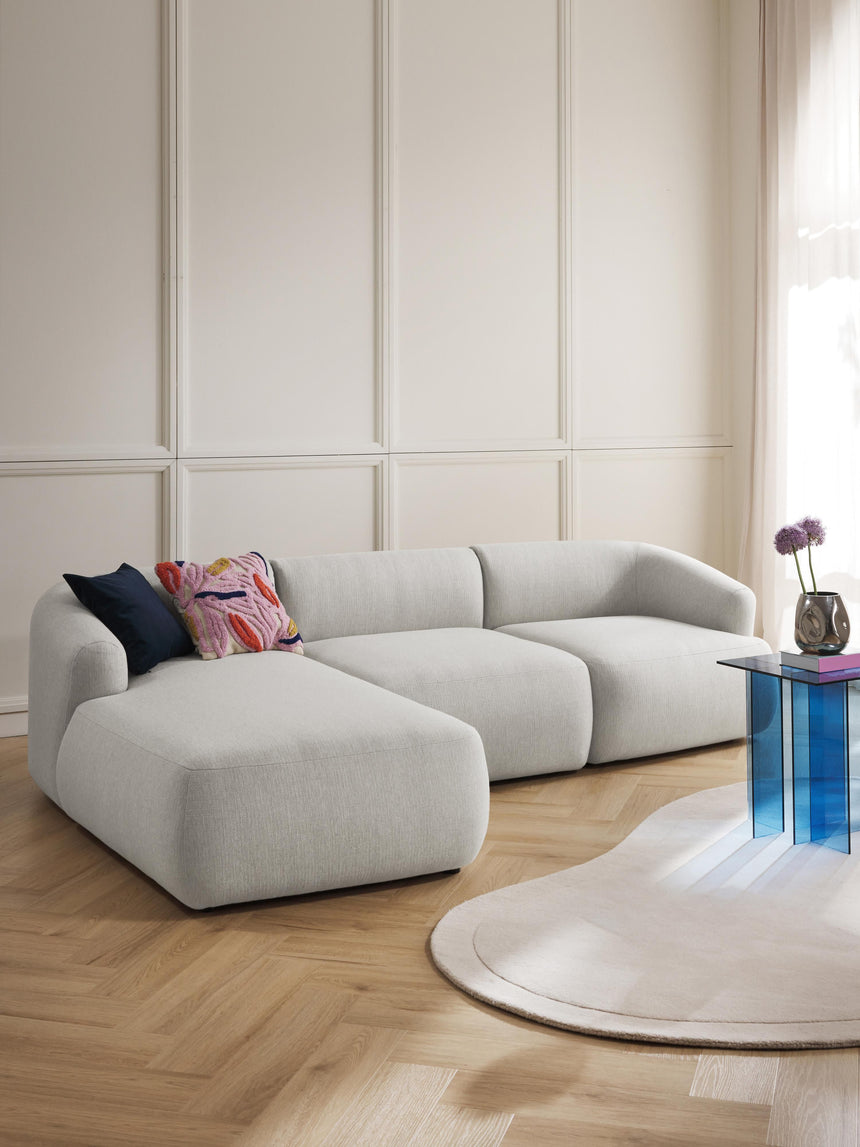 Modern Köşe Koltuk Gri Dokuma Kumaş