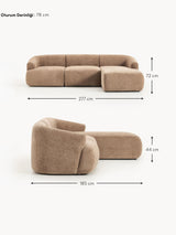 Modern Köşe Koltuk Kahve Dokuma Kadife