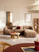 Modern Köşe Koltuk Kahve Dokuma Kadife