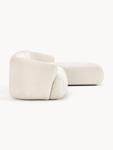 Modern Köşe Koltuk Kırık Beyaz Dokuma Kumaş