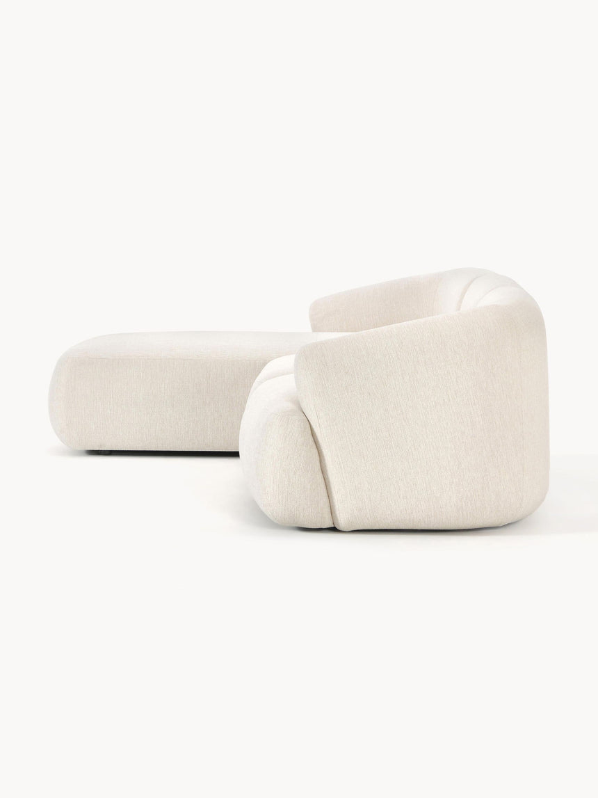 Modern Köşe Koltuk Kırık Beyaz Dokuma Kumaş