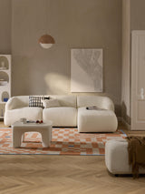 Modern Köşe Koltuk Kırık Beyaz Bukle