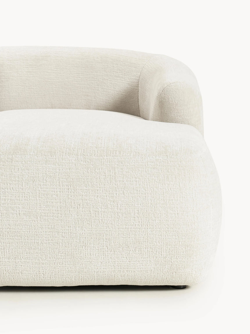 Modern Köşe Koltuk Kırık Beyaz Dokuma Kadife