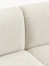 Modern Köşe Koltuk Kırık Beyaz Dokuma Kadife