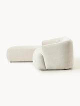 Modern Köşe Koltuk Kırık Beyaz Dokuma Kadife