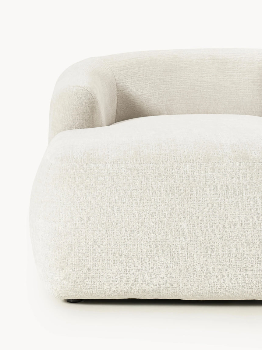 Modern Köşe Koltuk Kırık Beyaz Dokuma Kadife