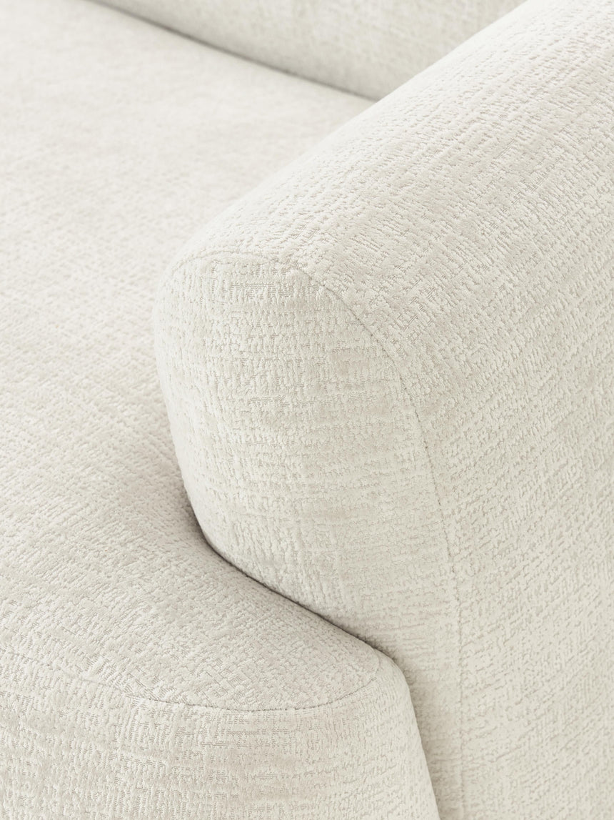 Modern Köşe Koltuk Kırık Beyaz Dokuma Kadife