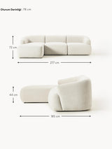 Modern Köşe Koltuk Kırık Beyaz Dokuma Kadife