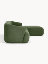 Modern Köşe Koltuk Koyu Yeşil Bukle