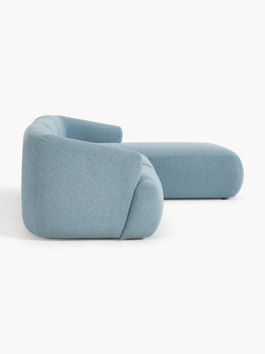 Modern Köşe Koltuk Mavi Bukle