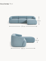 Modern Köşe Koltuk Mavi Bukle
