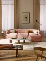 Modern Köşe Koltuk Şeftali Dokuma Kadife