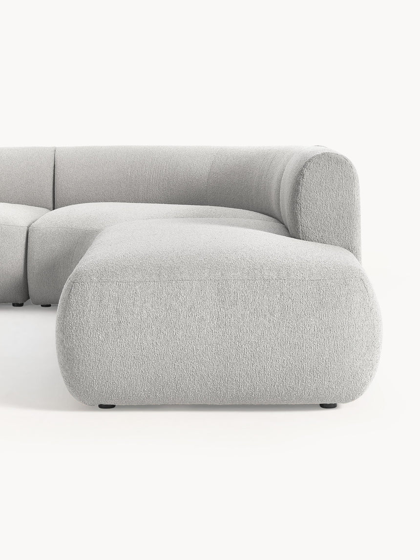 Modern Large Köşe Koltuk Açık Gri Bukle