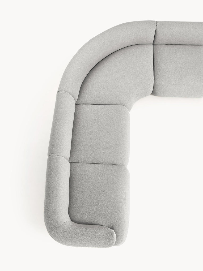 Modern Large Köşe Koltuk Açık Gri Bukle