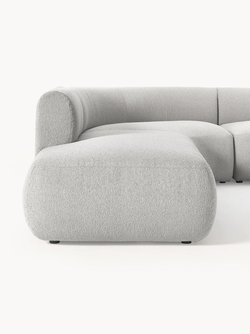 Modern Large Köşe Koltuk Açık Gri Bukle