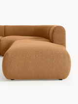 Modern Large Köşe Koltuk Açık Kahve Bukle