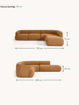 Modern Large Köşe Koltuk Açık Kahve Bukle