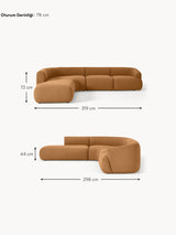 Modern Large Köşe Koltuk Açık Kahve Bukle