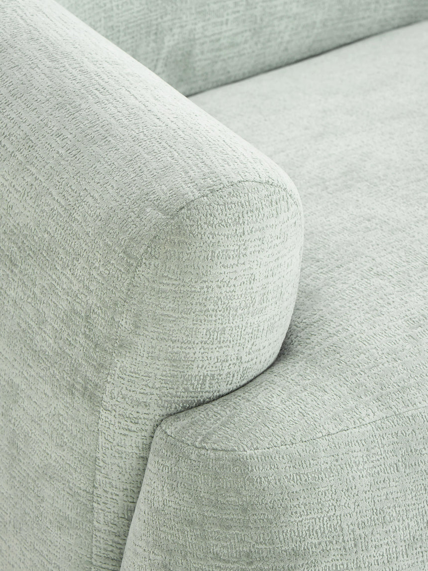 Modern Large Köşe Koltuk Adaçayı Yeşili Dokuma Kadife