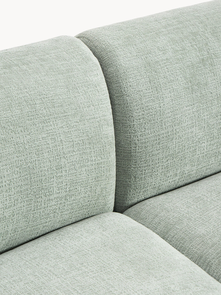 Modern Large Köşe Koltuk Adaçayı Yeşili Dokuma Kadife
