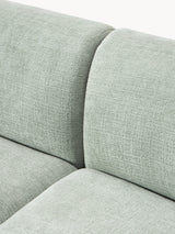 Modern Large Köşe Koltuk Adaçayı Yeşili Dokuma Kadife