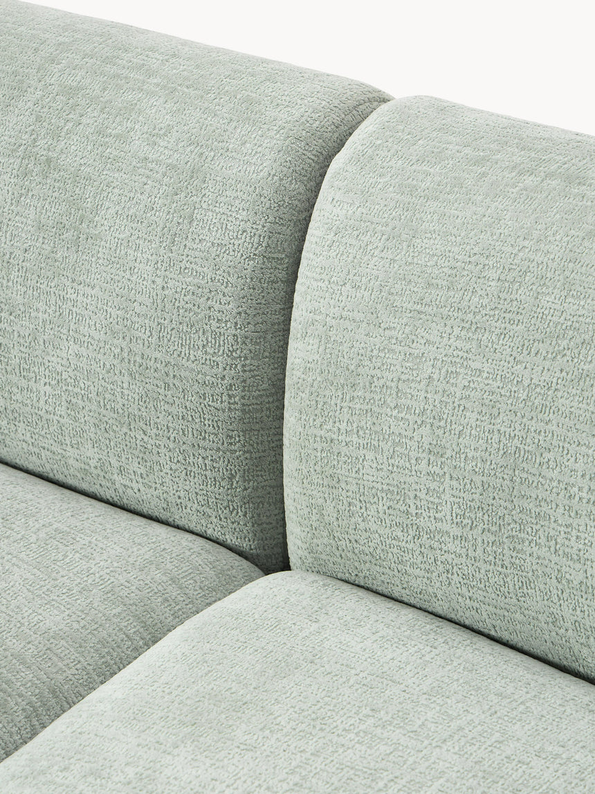 Modern Large Köşe Koltuk Adaçayı Yeşili Dokuma Kadife