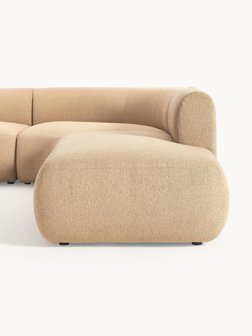 Modern Large Köşe Koltuk Bej Bukle