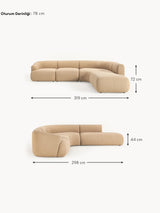 Modern Large Köşe Koltuk Bej Bukle