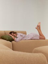 Modern Large Köşe Koltuk Bej Bukle