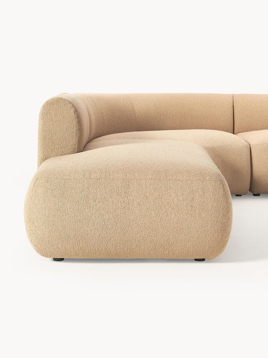 Modern Large Köşe Koltuk Bej Bukle