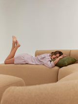 Modern Large Köşe Koltuk Bej Bukle