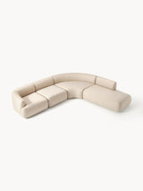 Modern Large Köşe Koltuk Bej Dokuma Kumaş